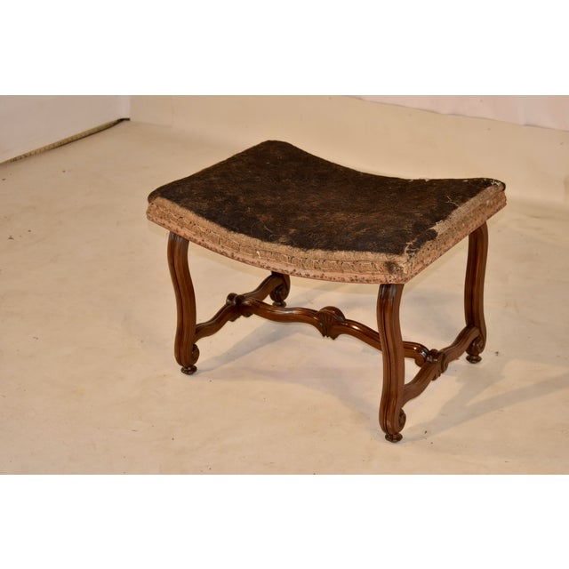 19th Century French Walnut Stool For Sale - Image 9 of 12