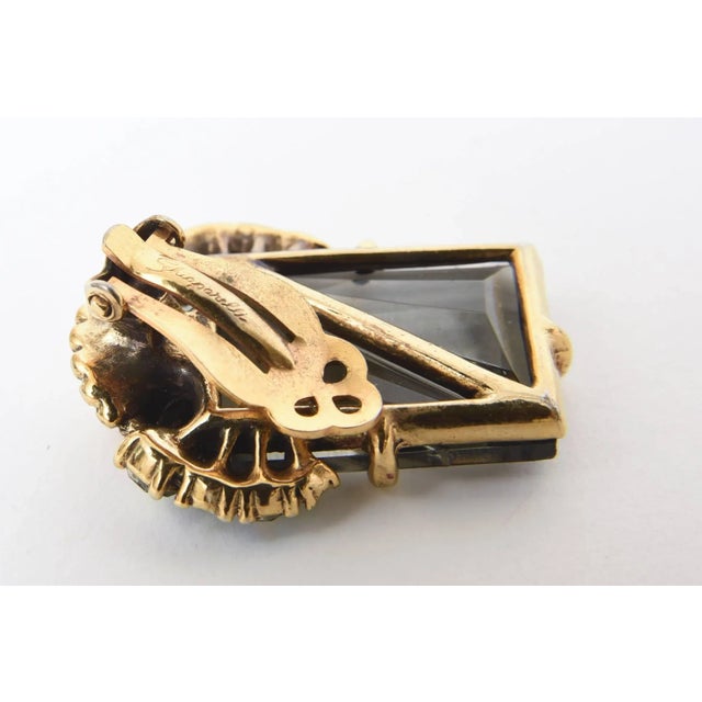 1940s Vintage Elsa Schiaparelli Faceted Topaz Crystal Glass Clip on Earrings, 1940's For Sale - Image 5 of 8
