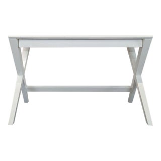 Crate and Barrel White X-Leg Modern Desk For Sale