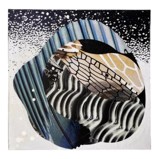 "Ribbed Blue in Winter" by Michael DesRosiers Abstract Mixed-Media on MDF Panel (2025) For Sale