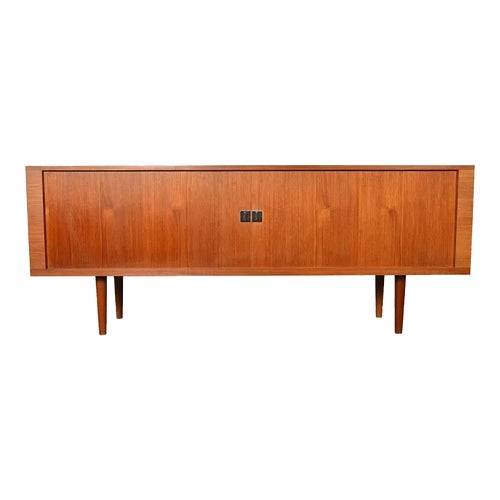 1960s Hans Wegner President Credenza With Teak Tambour Doors