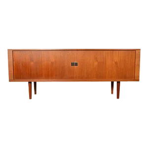 1960s Hans Wegner "President" Credenza With Teak Tambour Doors