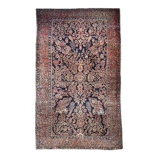 1920s ROYAL MOHAJERAN SAROUK with Peacocks, Butterflies, Cacoons, & Zoroastrian Flames Rug 9 x 15.1 For Sale