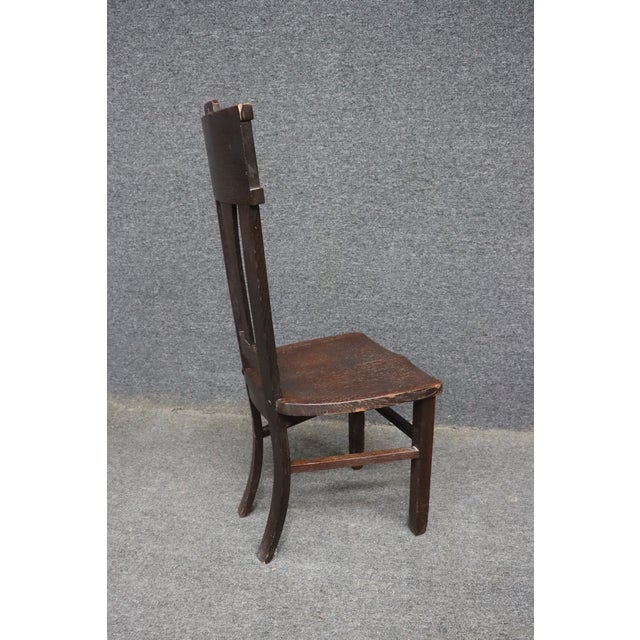 Brown Roycroft Attributed Mission Oak Desk Chair For Sale - Image 8 of 10