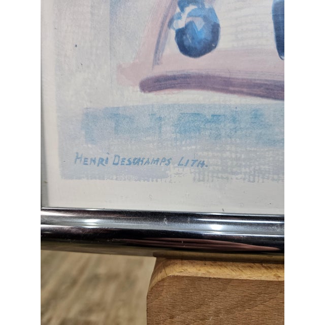 Henri Deschamps, Côte d'Azur, 1970s, Colored Lithograph, Framed For Sale - Image 7 of 10