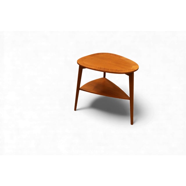 Triangular Coffee Table in Teak with Magazine Shelf by Georg Jensen for Kubus, Denmark, 1960s For Sale - Image 4 of 8