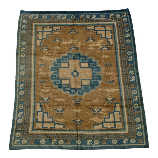 Antique Chinese Floral Design Rug For Sale