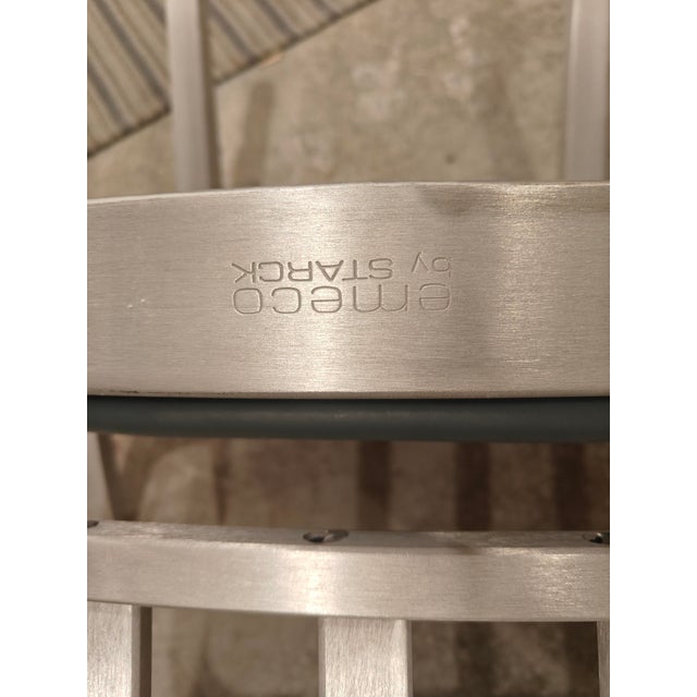 Set of Six Emeco Brushed-Aluminum Chairs. Two Armchairs & Four Side Chairs For Sale - Image 14 of 15