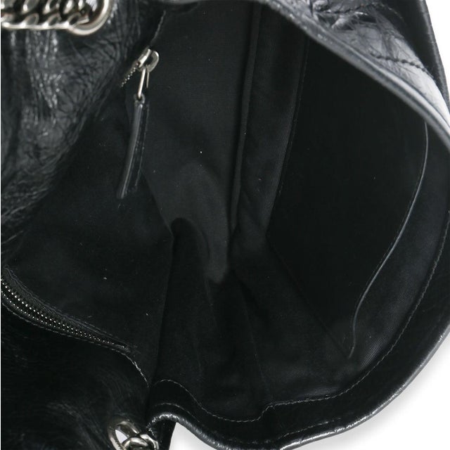 Black Black Crinkled Calfskin Matelasse Medium Niki Chain Satchel For Sale - Image 8 of 8