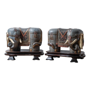 A Pair of Chinese Export Elephant Garden Stools