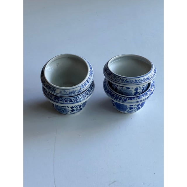 Chinoiserie Chinoiserie Blue and White Tea Light Candle Holders For Sale - Image 3 of 5