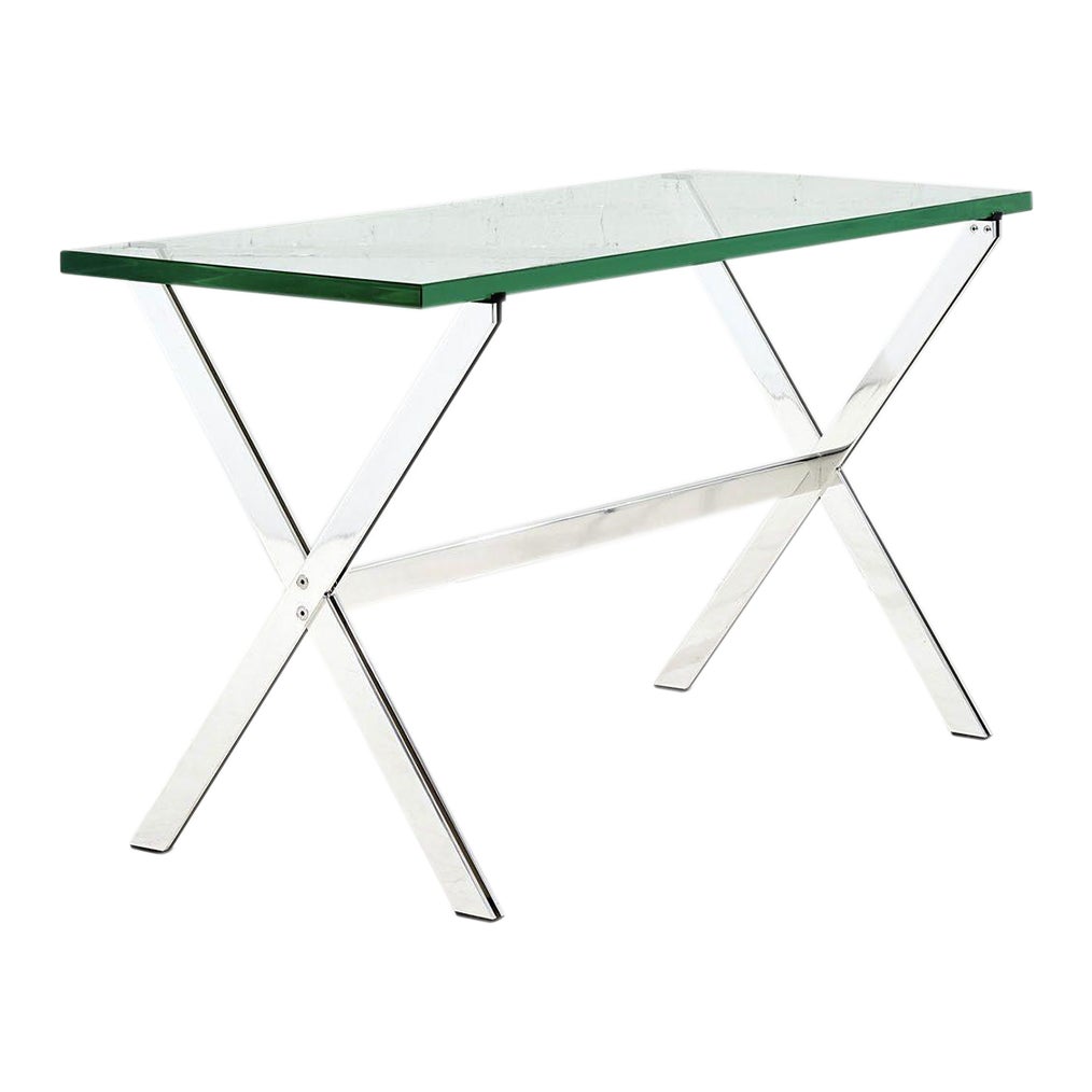 Florence Knoll Chrome and Glass X Base Console Table, 1960 Chairish