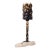 Torch Lamp - Sculptural Wood and Limestone Table Lamp by Gabor Gobi For Sale