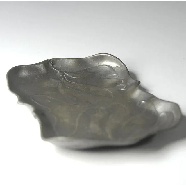 Metal Antique Art Nouveau Pewter Dish from Walter Scherf & Co For Sale - Image 7 of 9