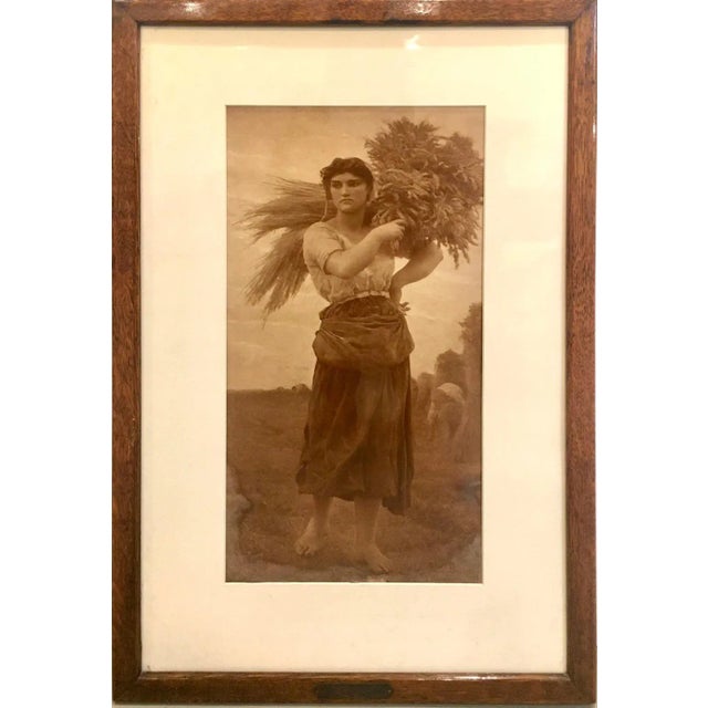 1877 Jules Breton "La Glaneuse" Lithograph in Oak Frame For Sale - Image 9 of 9