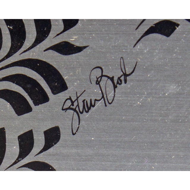 Late 20th Century “Silver Field” Ink on Foil Board Abstract Drawing by Stan Brod For Sale - Image 5 of 10