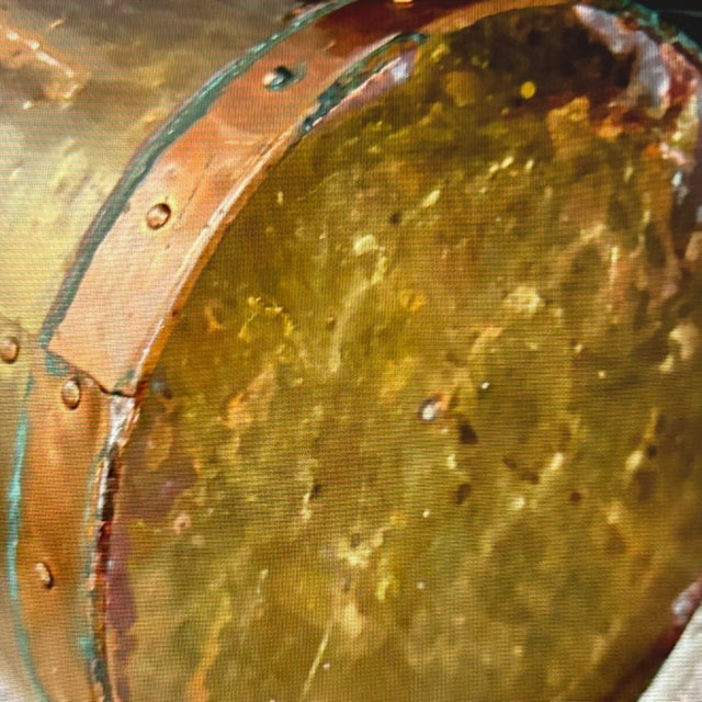 Hammered Brass & Copper Bucket Rivets & Handle For Sale - Image 9 of 9