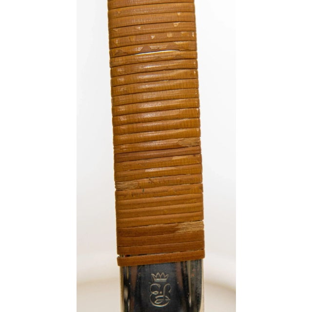 Vintage Silver-Plate and Cane Wine Bottle Holder by Eisenberg Lozano 1960 For Sale - Image 11 of 13