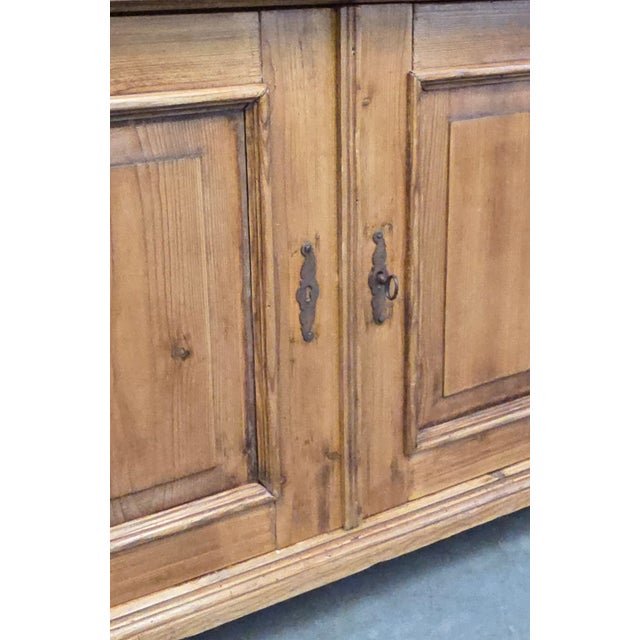 Brown Antique Eastern European Pine Stepback China Cabinet Sideboard Hutch For Sale - Image 8 of 18