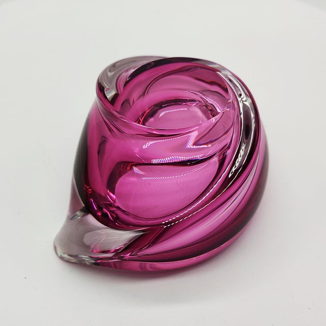 Purple Large Ashtray or Catch-All in Lead Crystal attributed to Val Saint Lambert, Belgium, 1960s For Sale - Image 8 of 9