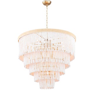 Regina Andrew Waterfall White Bead Chandelier For Sale