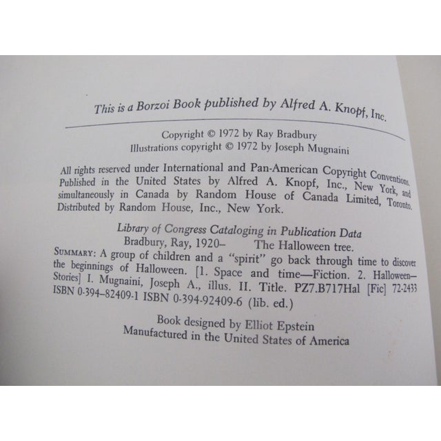 1970s Ray Bradbury Hand Signed With Pumpkin Drawing Halloween Tree Hardcover Book For Sale - Image 5 of 8