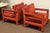 Mid-Century Modern 1970s Milo Baughman Red Parsons Armchairs – a Pair For Sale - Image 3 of 12