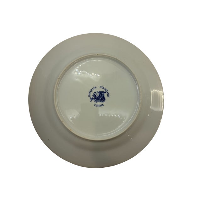 Mid 20th Century Imperial Standard China Blue and White Chinoiserie Plates — Set of 8 For Sale In Indianapolis - Image 6 of 17