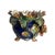 A striking antique Barbotine majolica cachepot dating to the late 19th century, richly decorated with dimensional flowers...