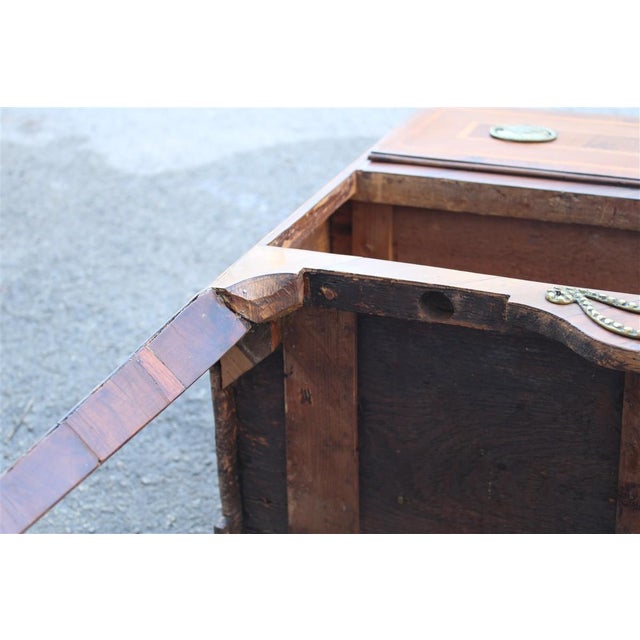 Late 18th Century Small Sicilian Como Two Drawers and Inlaid Antique Marble, 1780 For Sale - Image 5 of 18