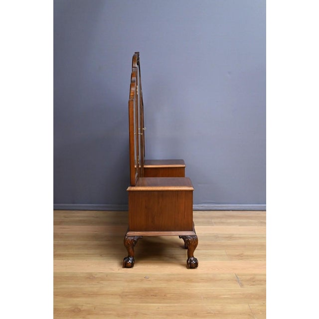 Chippendale Style Walnut Dressing Table, England, 1930s For Sale - Image 11 of 17