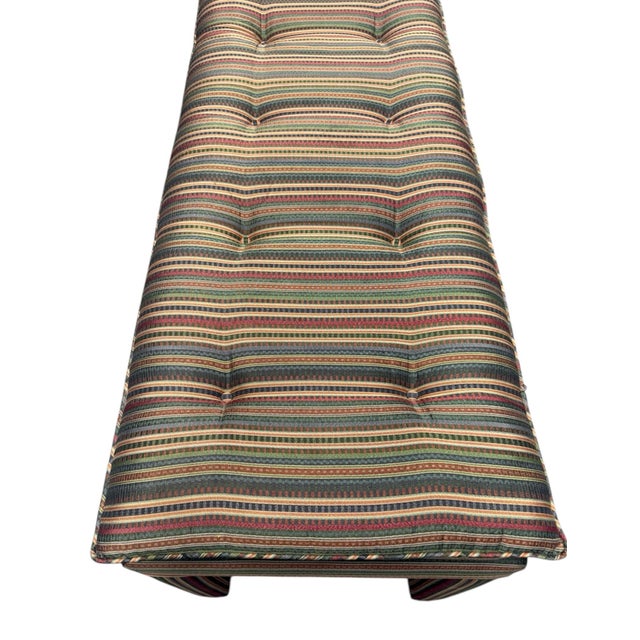 Green Billy Baldwin Style Pillow Top Tufted Parsons Bench For Sale - Image 8 of 8