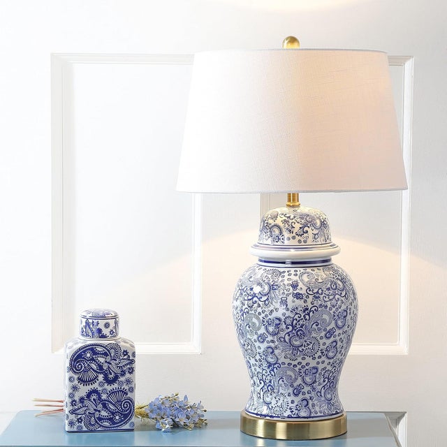 Lights Blue and White Chinoiserie Ginger Jar Table Lamp, 29.5 Inch For Sale - Image 7 of 9