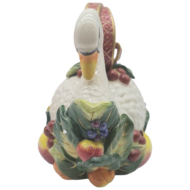 Fitz and Floyd Holiday Swan Teapot – Ceramic Essentials Collection With Box For Sale In San Francisco - Image 6 of 12