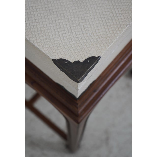 Chinese Design Textured Leather Flip Top Stand For Sale - Image 10 of 12