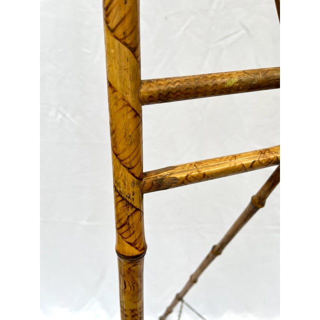 Brown Vintage Scorched Bamboo Folding Floor Easel For Sale - Image 8 of 11