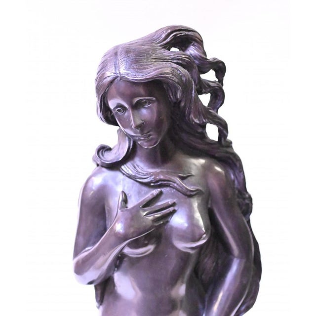 French Bronze Fountain Nude Female Rococo Clam Shell Water Feature For Sale - Image 15 of 17