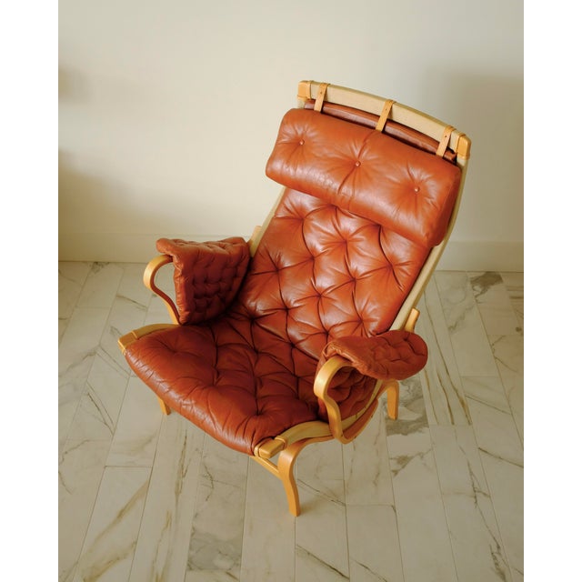Wood Leather and Canvas Pernilla Chair by Bruno Mathsson For Sale - Image 7 of 16