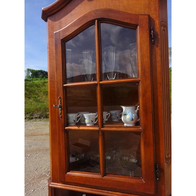 Brown Glass Corner Display Cabinet, 1980s For Sale - Image 8 of 18