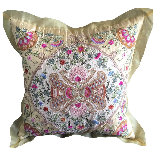 Luxury Silk Embroidered Arabesque Pillow Cover Chairish