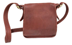 Coach 1970s-80s Red Leather Cross-Body Purse