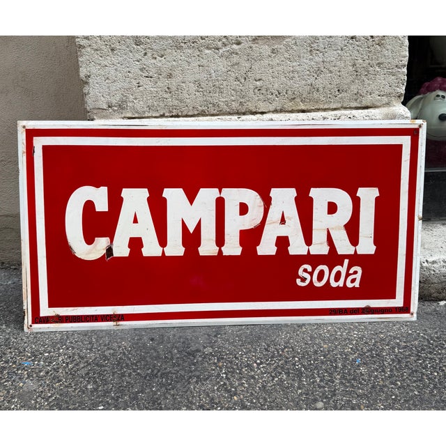 Metal Campari Soda Sign, 1960s For Sale - Image 7 of 7