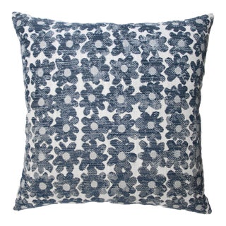 Kevin O'Brien Daisy Navy 22" Performance Pillow For Sale