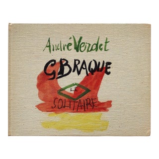 Georges Braque " Le Solitaire " Vintage 1959 First Limited Edition Fine Art Pochoir Print French Modernism Hardcover Art Book For Sale
