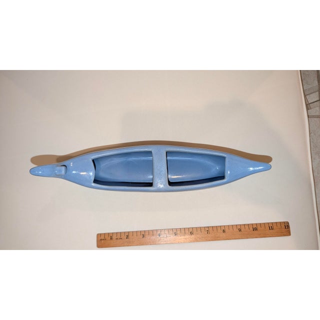 1950s Blue Gondola Ceramic Planter For Sale In Baltimore - Image 6 of 7