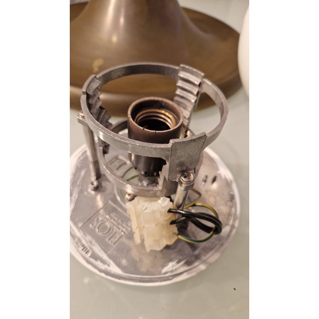 Metal Vintage Wall Lamp in Burnished Brass and Opaline Glass by Achille & Pier Giacomo Castiglioni for Flos, 1960s For Sale - Image 7 of 12