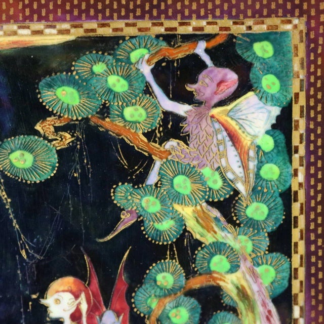 Wedgwood Fairyland Lustre 'Elves in a Pine Tree' Plaque For Sale - Image 6 of 10