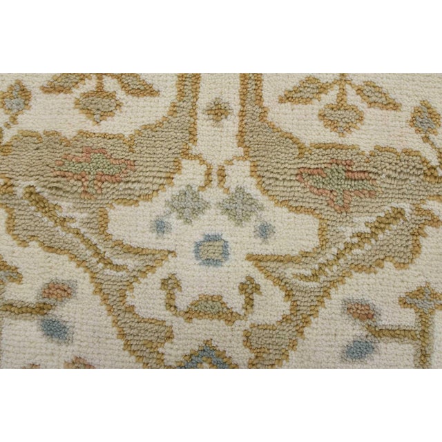 Oushak Runner 2’7” X 7’10” Ivory Wool Tribal Hand-Knotted Oriental Rug For Sale In Philadelphia - Image 6 of 13