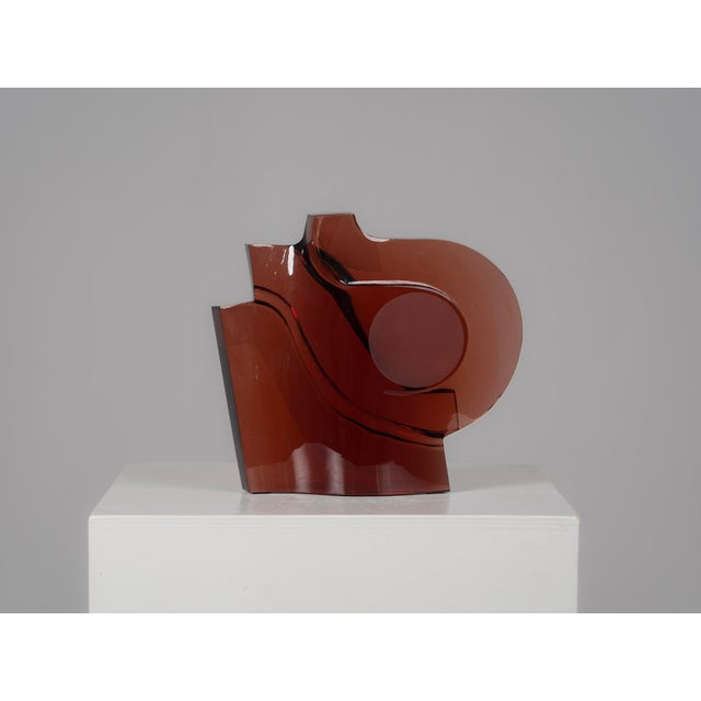 Unknown, Abstract Geometric Glass Sculpture, 1980s, Glass For Sale - Image 9 of 9