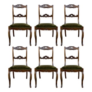 19th Century Walnut Chairs, Set of 6 For Sale